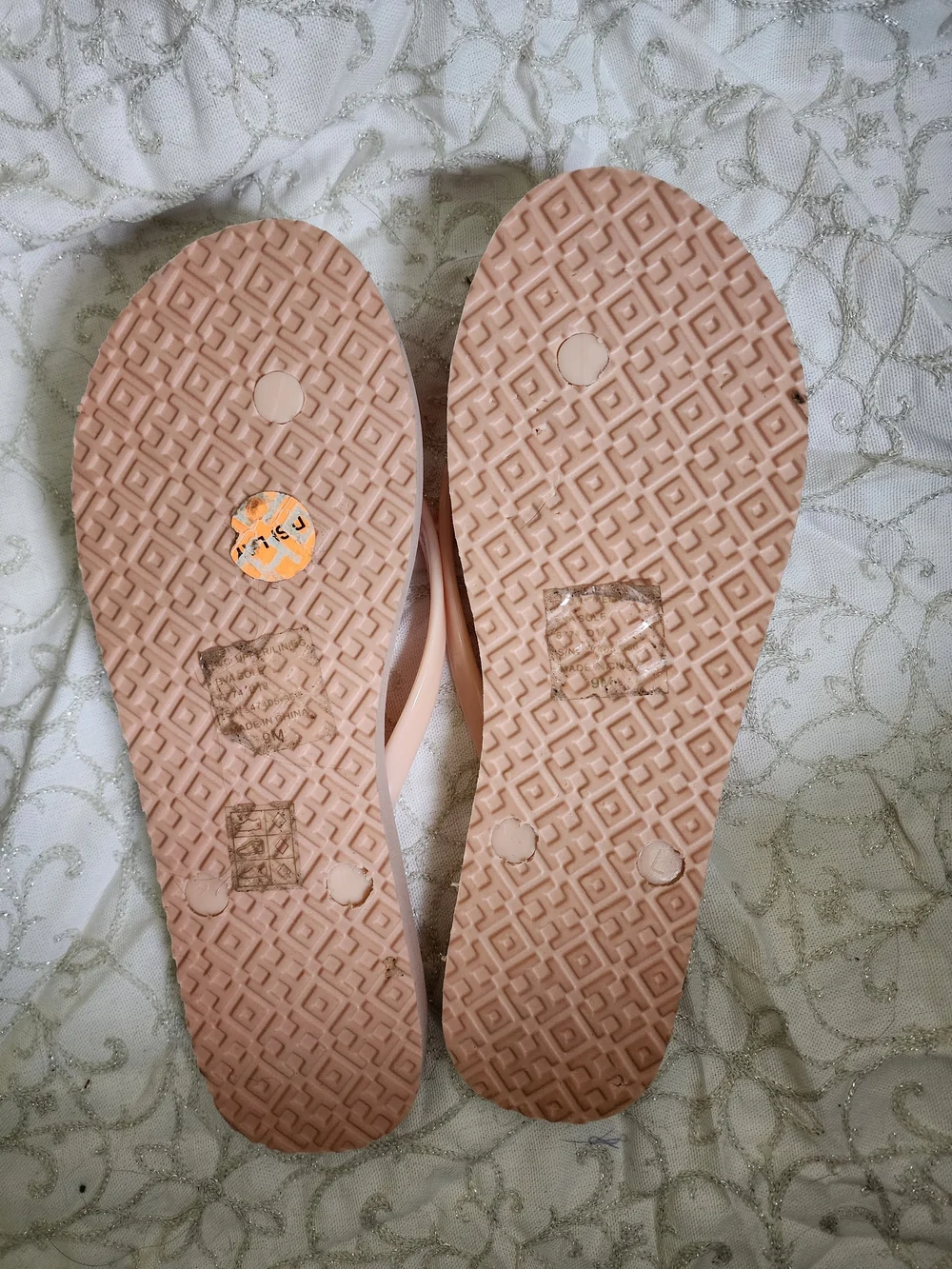 Tory Burch Pink Logo Flip Flops